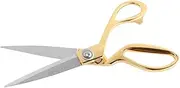 Stainless Steel Tailor Sewing Scissors Vane/Wing Tailoring Scissors for Tailor Sewing Fabric Textile with Gold Rubber Comfort Grip Handle
