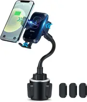 Piosoo Wireless Car Charger-Cup Holder Phone Mount,Automatic Infrared Smart Sensor Clamping 15W Fast Universal Adjustable Cell Phone Wireless Charging Air Vent Cradle