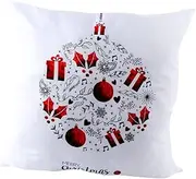 FUNOMOCYA 1pc Christmas Throw Pillowcase Throw Pillow Cover Decorative Pillow Cases Christmas Cushion Covers Christmas Pillowcase Pillow Covers Christmas Pillow Cover White