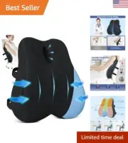 Lumbar Support Pillow for Office Chair, Cooling Memory Foam Pillow for Back P...