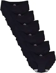 [Buankoxy] 6 Pack Women's Invisible Seamless Mid-Rise Panties No Show Laser Cut Hipster Briefs Underwear