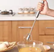 1 PC Handheld Egg Beater Stainless Steel Manual Egg Beater Fast