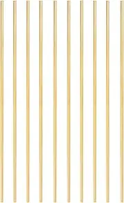 uxcell 10 Pcs Brass Round Rod, 3mm x 8" Lathe Bar Stock H62 Brass Round Stock for DIY Craft Making Hardware Novelty Model Car Plane Boat Ship, Copper