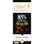 Lindt Excellence Dark Chocolate 85% Cocoa Block 100g