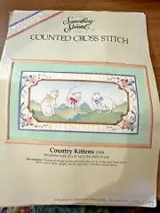 CANDAMAR DESIGN COUNTED CROSS STITCH COLLAGE 24X14 KITTYS KITTENS COUNTRYSIDE