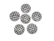 200 Shiny Silver Flatback Acrylic Dotted Rhinestone Round Cabochons Gems 12mm