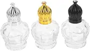 FOMIYES 3pcs Essential Oil Roller Bottles Glass Perfume Containers Elegant Lid Refillable Roller Applicator for Travel and Daily Use