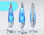 Mathmos Neo Lava Lamp - silver - blue/turquoise