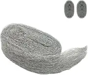 Steel Wool Fill Fabric DIY Kit, Coarse Wire Wool Hardware Cloth, Gap Blocker, Keep Mice Away from Holes/Siding/Pipeline/Vents in Garden, House, 2 Pack Ã— 10FT