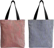 [KUDAAL] Tote Bag Canvas Shoulder Bag Casual Shopping Bag Multipurpose Reusable Bag for College Class Work Grocery Travel, Blue & Red