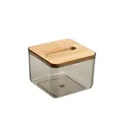Transparent Acrylic Tissue Boxes Organizer Bamboo Cover Toilet Paper Holder Home Office Napkin Holder Storage Box Wooden Box
