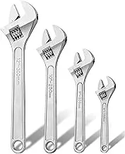 Powerful 4 Pcs Adjustable Wrench Set Cr-V Steel Multifunctional Crescent Wrenches Set Plumbers Spanner Wrench Tool 6 Inch 8 Inch 10 Inch 12 Inch