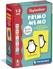 Clementoni Sapientino Baby Montessori - First Memo Cards, Learning Memory Game for Children 1-3 Years, Tactile Cards for Developing Language and Observation, Made in Italy, Italian Language