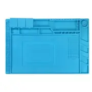 Soldering Mat 17.7"x11.8" Silicone Magnetic Repair Work Mat, Blue
