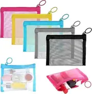 5Pcs 5-Color Mesh Zipper Pouch Bag Mini Zipper Mesh Bag,Mesh Zipper Pouch Bags Mini Zipper Mesh Bags Small Beauty Makeup Lipstick Bag,5-Color Mini Zipper Mesh Pouch Mesh Makeup Bag Mesh Zipper Pouch