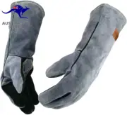 14 Inches,932℉,Leather Forge Welding Gloves Medium, Heat/Fire Resistant,Mitts fo