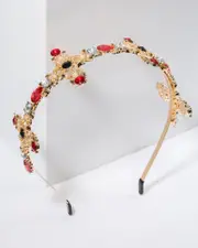 Multi Colour Crystal Cross Detail Headband