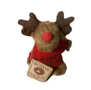 Boyds Head Bean Collection Plush Christmas Merry Moose Mas W/ Tag