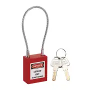 Lockout Tagout Locks 3.3 Inch Shackle Key Different Safety Padlock Plastic Red