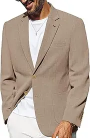 [PJ PAUL JONES] Lightweight Blazer for Men Casual One Button Suit Jacket Performance Sport Coat