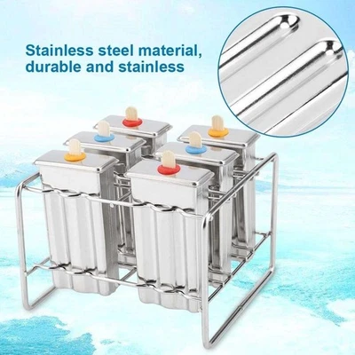Ice Mould Cream Block Molds icy Pole Jelly Pop Popsicle Maker with 50pcs sticks