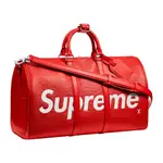 【紐約范特西】預購 LV X SUPREME KEEPALL 45 BAG 紅 手提包