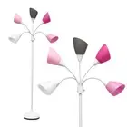 LF2006-WPG 67" Contemporary Multi Head Medusa 5 Light Adjustable Gooseneck Wh...