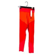 Adidas Red Orange Pink High Waist Full Length Climalite Leggings - Size XS NEW