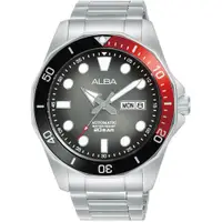 在飛比找ETMall東森購物網優惠-ALBA 雅柏 潛水風格200米防水機械錶/黑X紅/44mm