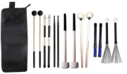 Percussion Drum Stick Bag with 7 Pair Drumsticks Mallets Brushes Set, Drum Ma...