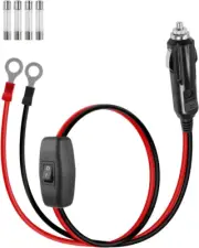 12 V 24 V Cigarette Lighter Plug to O-Ring Extension Cable, 16 AWG Heavy Duty 15