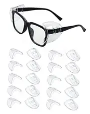 10 Pairs Eye Glasses Side Shields, Flexible Slip on Side Shields for Safety