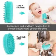Silicone Body Brush,2 in 1 Bath and Shampoo Brush (Green)