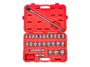 Tekton 3/4 Inch 12 Point Socket And Ratchet Set Case, 26 Piece (19-50 Mm)