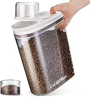 Airtight Dog food storage container with handle,Dog Treat Container With Measuring cup,Dry Pet Food storage bin for Dogs,Cats,and Birds (3.5L)