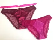 Victorias Secret SEXY Angel Cheeky Liquid Velvet Cut Out Lace Ruby Pink NWT XS L