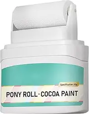 Wall Rolling Paint - Small Paint Roller, White Latex Coating Roller | 50g Portable Fast-Drying White Pigment for Wall Touch-Up, Graffiti Repair, Integrated Water-Based Varnish for Home Restoration
