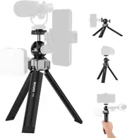 NEEWER Mini Tripod for Camera with Ball Head 360°Rotatable 3 Cold Shoe Mounts