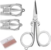 Folding Scissors with Keychain Stainless Steel Travel Portable Scissors 3pcs