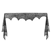 Halloween Fireplace- Scarf, Spiderweb Mantel Black Lace9002