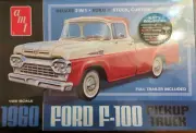 AMT 1:25 1960 Ford F100 Pickup w/Trailer (3 in 1) - Plastic Model Truck Kit