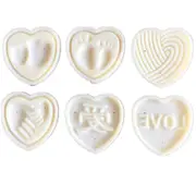 3 Sets Heart Stamps Moon Cake Mould 3D Diy Mooncake Mold Mid-Autumn Festival Baking Accessories
