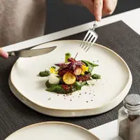 在飛比找ETMall東森購物網優惠-輕奢陶瓷西餐盤2023新款餐具高顏值創意下午茶平盤網紅牛排盤