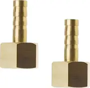 EMSea 2 Pcs 6mm to 1/4 Inch BSP Female Thread Barb Brass Fitting Connectors Hose Barbed Joint Adapter Coupler for Fuel Air Gas Water Oil