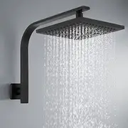 Decaura WELS Gooseneck Shower Wall Arm with 8" Square Rain Shower Head Set Brass