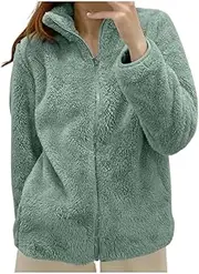 [Generic] Winter Clothes for Womens Womens Cardigan 2025 Winter Oversized Open Front Fleece Hooded Draped Pockets Jacket Coats