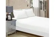 Super Soft King Single Size Bed Fitted Sheet & Pillowcase Set White