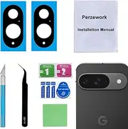 2 Set Back Rear Camera Lens Glass Replacement for Google Pixel 9 with pre-Installed Adhesive and Reparing Toolkit