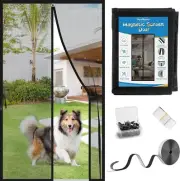 Upgraded Magnetic Screen Door for 72 x 80 Inch French Door 20cm Long magnet mesh