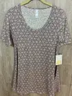 Lularoe Perfect T-Shirt Swing Top Size XXS Mauve & Yellow Flower Design NWT